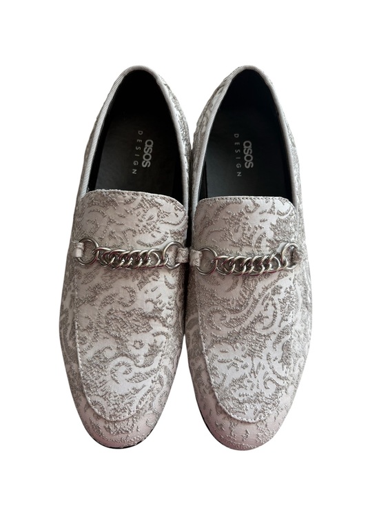  DESIGN Men\'s Metallic Brocade Loafers with Chain main image 4